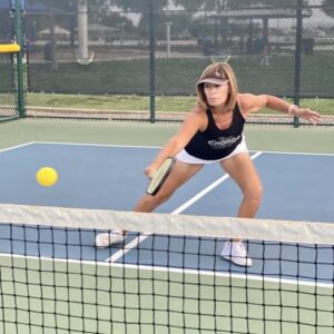 gigi lemaster hall of fame pickleball pro and instructor at suncoast pickleball camps and owner of prolite pickleball equipment