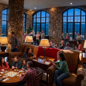suncoast pickleball training camp mingling and playing cards games swoop at the montreat assembly inn